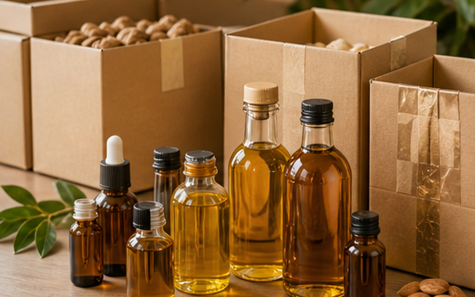 Almond oil premium packaging reference
